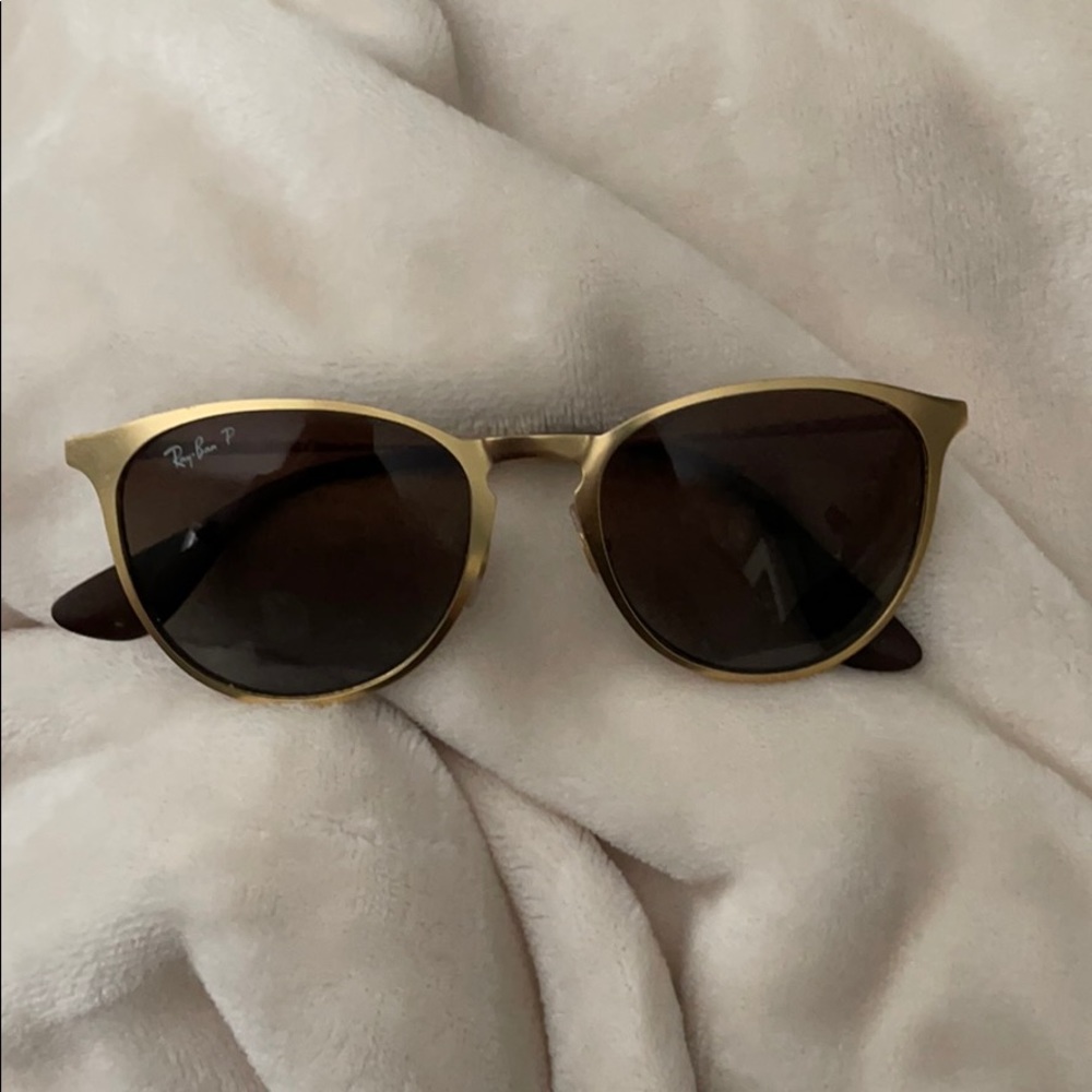 Gold Ray Ban Cat Eye Erika Metal Polarized Glasses
